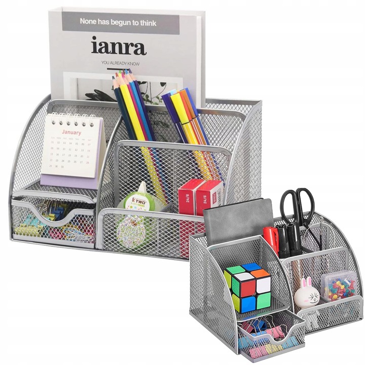 PRZYBORNIK NA BIURKO ORGANIZER NA KREDKI POJEMNIK