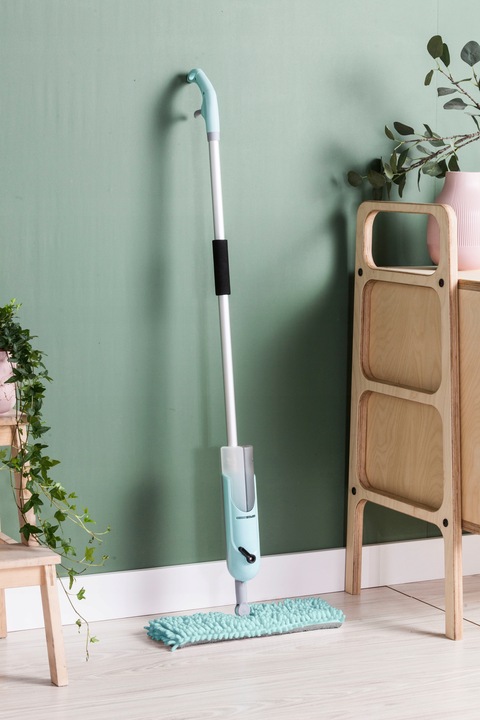 Mop Płaski ze Spryskiwaczem Obrotowy Mikrofibra do mycia i polerowania YORK