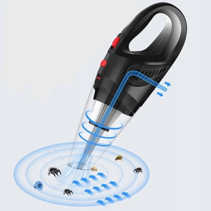 Mocny Odkurzacz Samochodowy Ręczny 120W Mocny Filtr Bezworkowy + Kabel