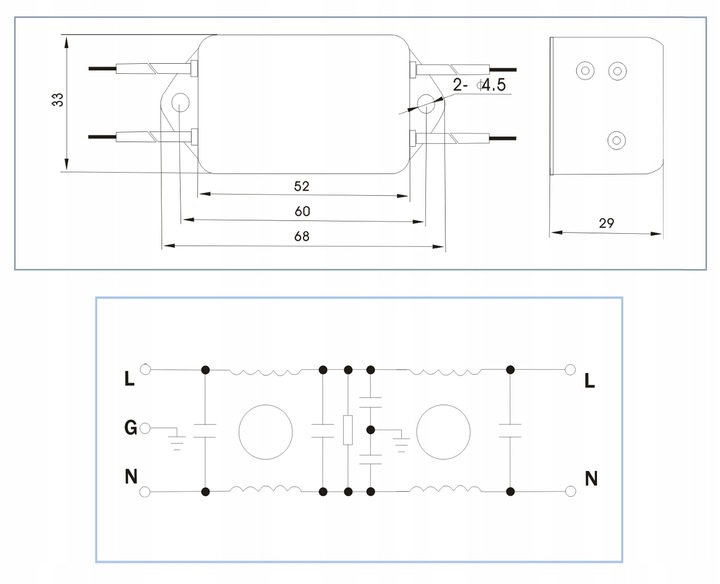 Filtr przeciwzakłóceniowy EMI RFI sieciowy 10A 230V jednofazowy