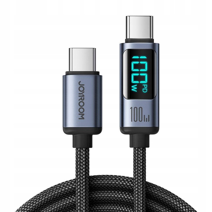 JOYROOM KABEL Z WYŚWIETLACZEM USB-C SZYBKIE ŁADOWANIE USB TYP C 5A 100W 1M