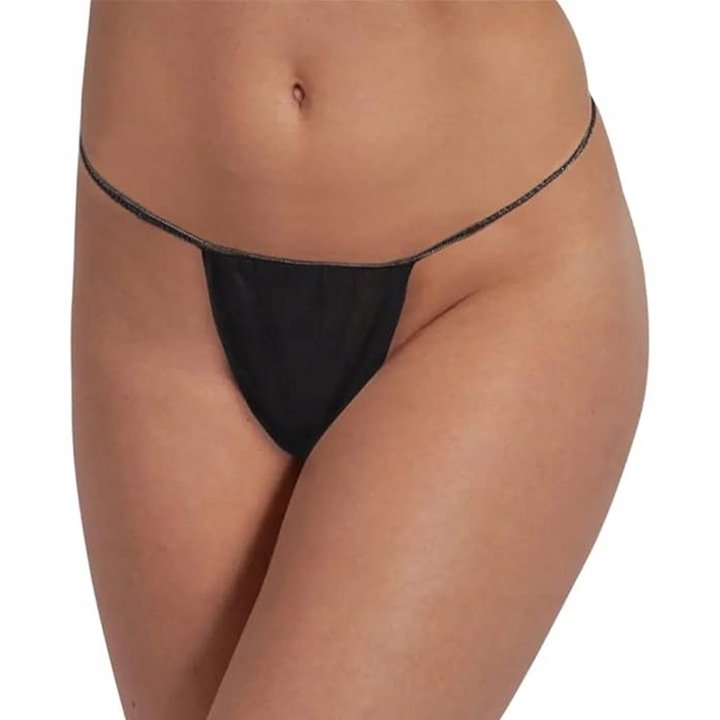 Majtki jednorazowe CZARNE stringi do masażu 100szt bielizna do zabiegów SPA