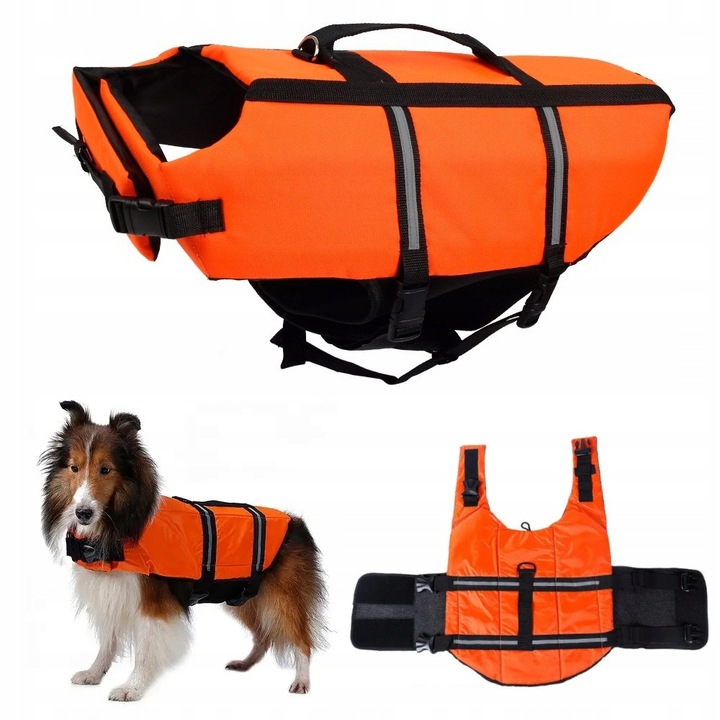 KAMIZELKA RATUNKOWA DLA PSA do WODY KAPOK do PŁYWANIA ODBLASKOWA