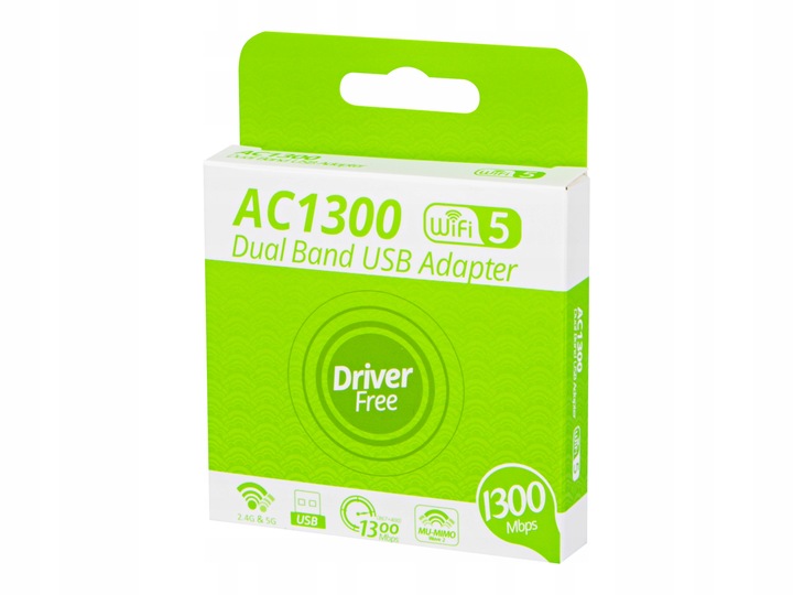 KARTA SIECIOWA WIFI USB ADAPTER 5GHz NA WI-FI 1300mbps 2 ANTENY ZEWNĘTRZNA