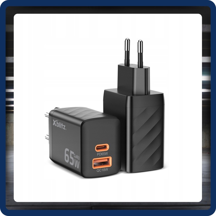 Xblitz XC2 ładowarka sieciowa 65W szybkie ładowanie USB C A