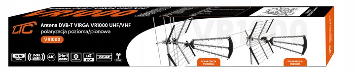 MOCNA ANTENA PASYWNA 4K 2w1 KIERUNKOWA DVB-T2 DIPOL FILTR LTE MUX 1-8 120KM