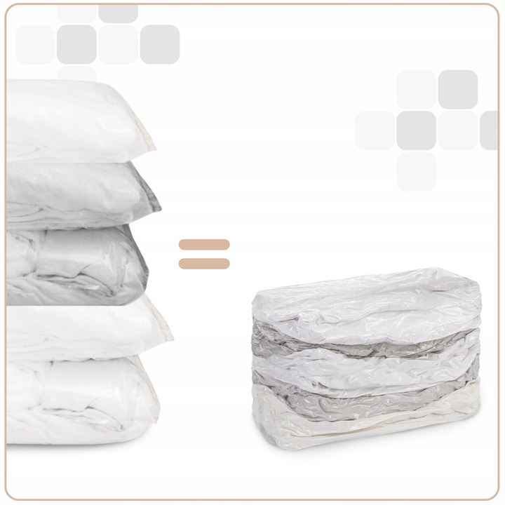 4CONVY 5x Worek próżniowy na pościel kołdrę ubrania 80x100x30 kostka duża