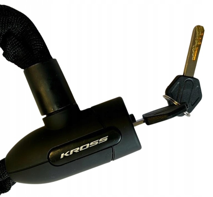 ZAPIĘCIE Rowerowe ŁAŃCUCH KROSS BLOKADA Zabezpieczenie Do Roweru Kluczyki