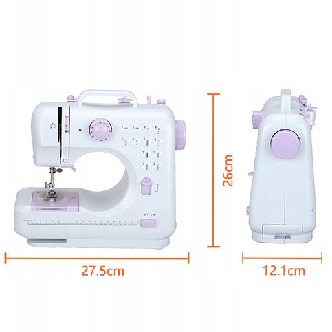 Domowa mini maszyna do szycia 12 ściegów z pedałem