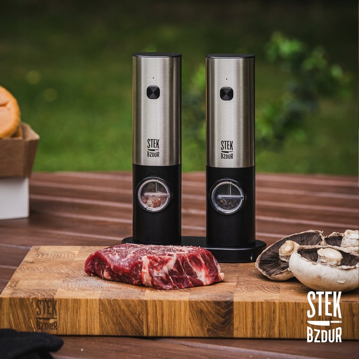 2x Elektryczny Młynek do Mielenia Pieprzu i Soli AKUMULATOR USB