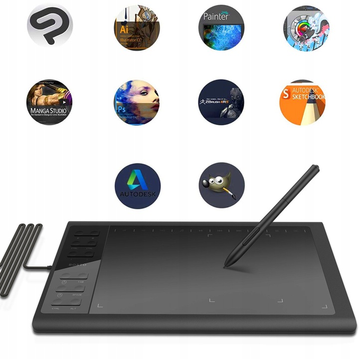 PROFESJONALNY Tablet graficzny z piórem do komputera 8192 BOSTO 1060 PLUS