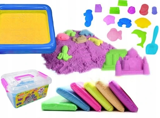 PIASEK KINETYCZNY 3kg FOREMKI + BASEN PIASKOWNICA