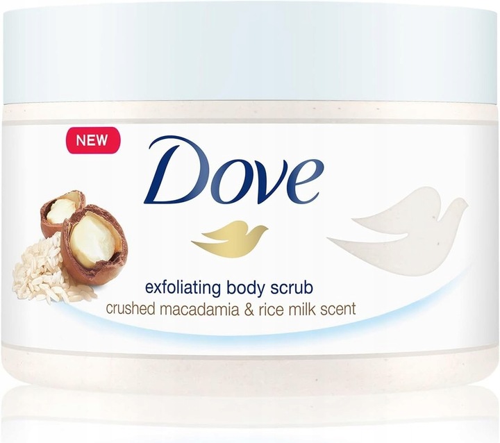 Dove Peeling Pod Prysznic Macadamia i Mleczko Ryżowe 225ml DE