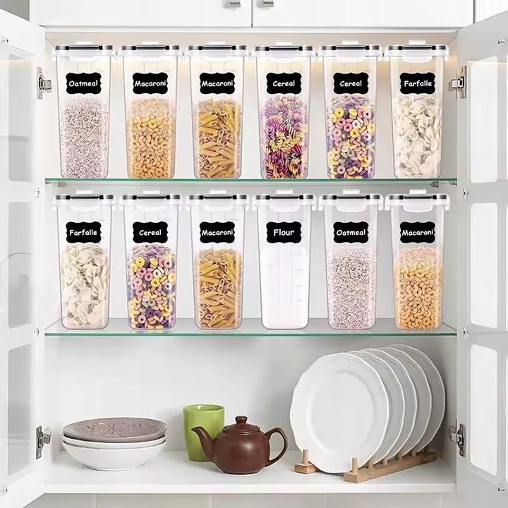 POJEMNIKI NA ŻYWNOŚĆ zestaw 4x2,5L pojemnik kuchenne + nakleji miarki