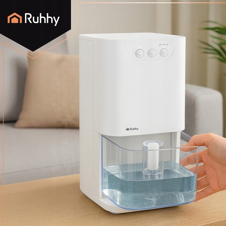 Osuszacz Powietrza Pochłaniacz Wilgoci Cichy Timer + Podświetlenie