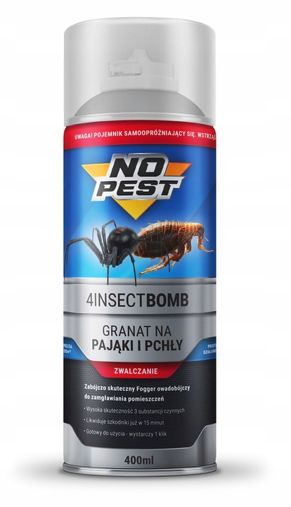 ŚRODEK SPRAY PŁYN + BOMBA DYMNA GRANAT PREPARAT NA PAJĄKI ZESTAW NO PEST