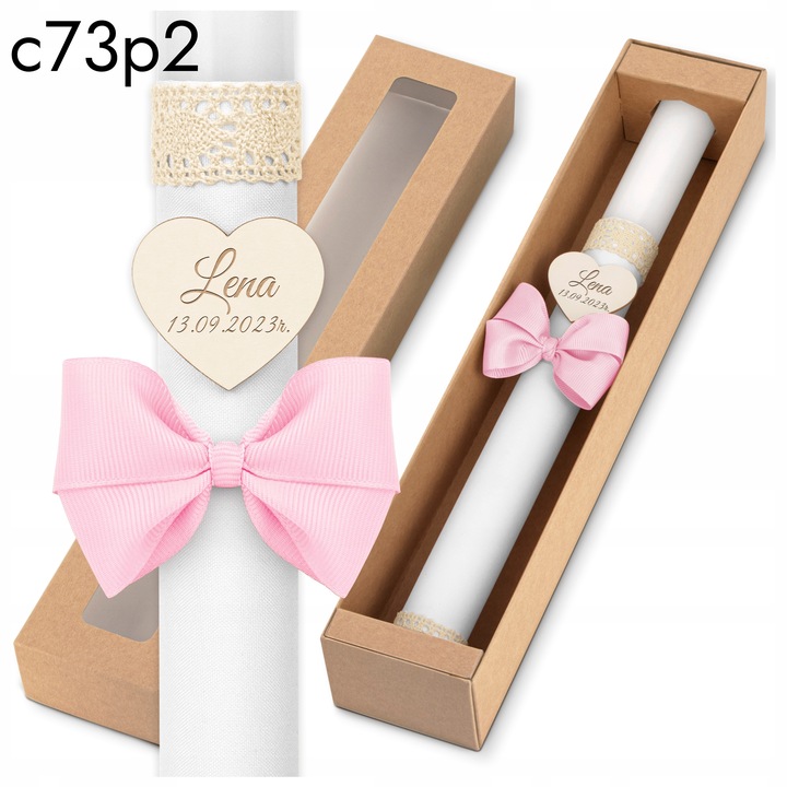 Świeca Komunijna + pudełko - Świeca do Komunii - Imienna Świeca na