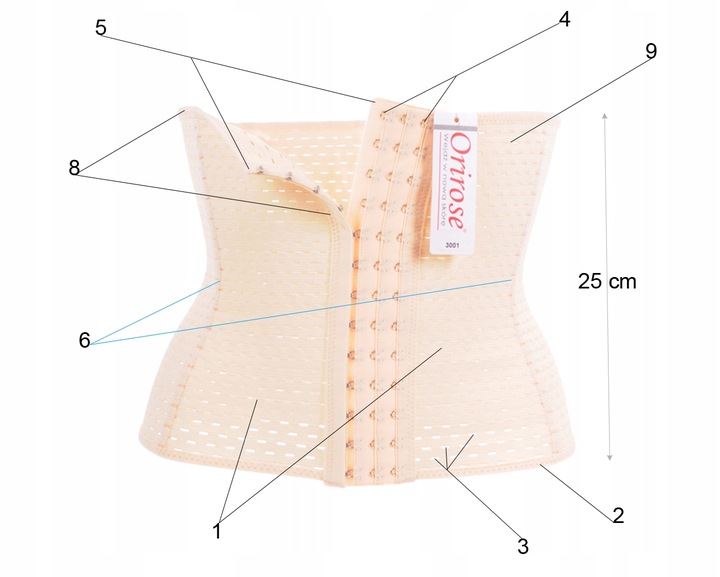 Orirose wysoki PAS mocno WYSZCZUPLAJĄCY modelujący brzuch z regulacją SIZE+