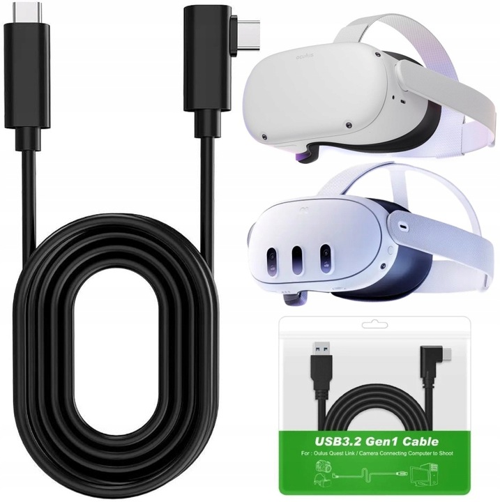 KABEL 5m do OCULUS LINK SteamVR QUEST 1 QUEST 2 QUEST 3 + GRATIS *JAKOŚĆ*