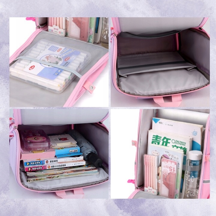 PLECAK SZKOLNY TORNISTER NA KÓŁKACH DO SZKOŁY POJEMNY JEDNOROŻEC WALIZKA