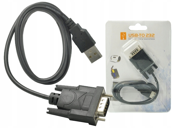 PRZEJŚCIÓWKA ADAPTER KONWERTER USB TYPU A DO RS232 0,8m DO DRUKARKI KASY