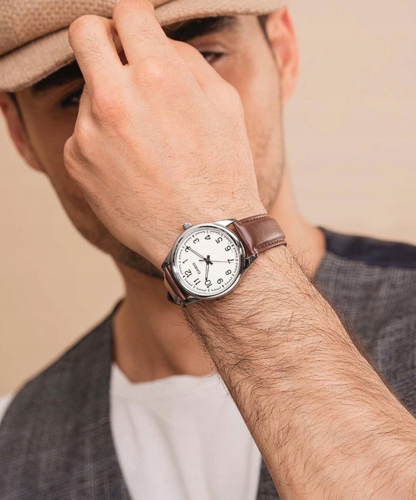 ZEGAREK MĘSKI CASIO MTP-V005L skórzany + BOX +GRAWER