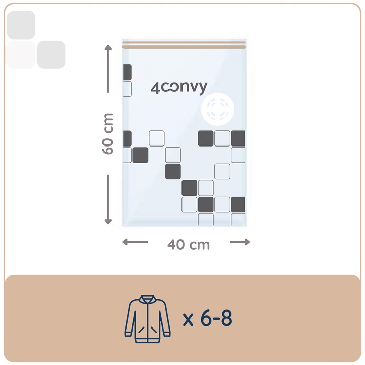 4CONVY 11 szt. MOCNE worki próżniowe małe 40x60 na ubrania bluzy