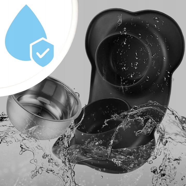 PODWÓJNA MISKA DLA PSA KOTA ANTYPOŚLIZGOWA + PODKŁADKA POD MISKI 2x450 ml