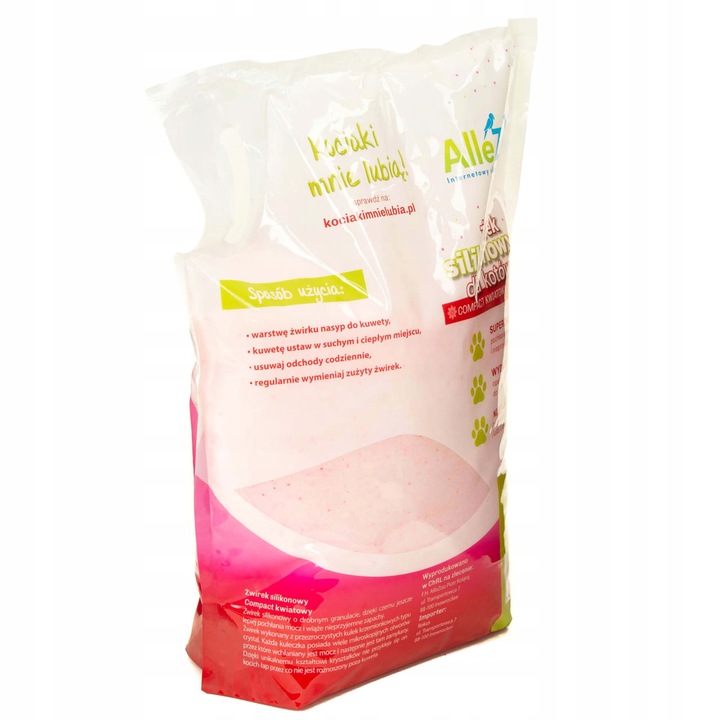 AlleZoo Żwirek Silikonowy Dla Kota Drobny Compact Kwiatowy 7,6l