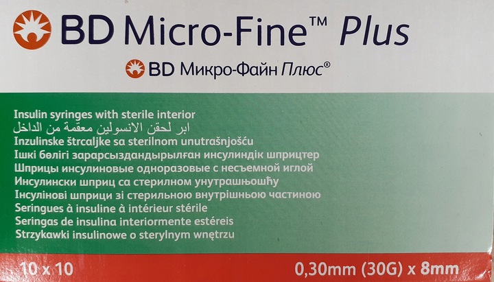 Strzykawki insulinowe BD 1ml U40 G30x8mm 100 szt.