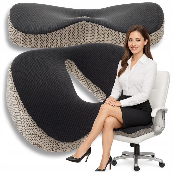 PODUSZKA ORTOPEDYCZNA DO SIEDZENIA PROFILOWANA MEMORY NA KRZESŁO FOTEL DUŻA