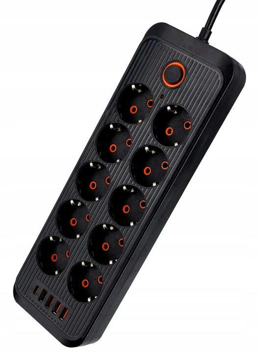 Przedłużacz Listwa Zasilająca Sieciowa 3M 10 Gniazd + 5X USB Ładowarka