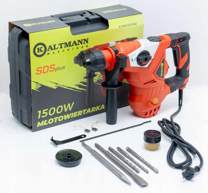 Młot udarowy Młotowiertarka Kaltmann SDS PLUS 1500W Zestaw + Walizka