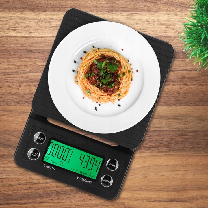WAGA KUCHENNA ELEKTRONICZNA PRECYZYJNA Z WYŚWIETLACZEM 5000g 1g TIMER