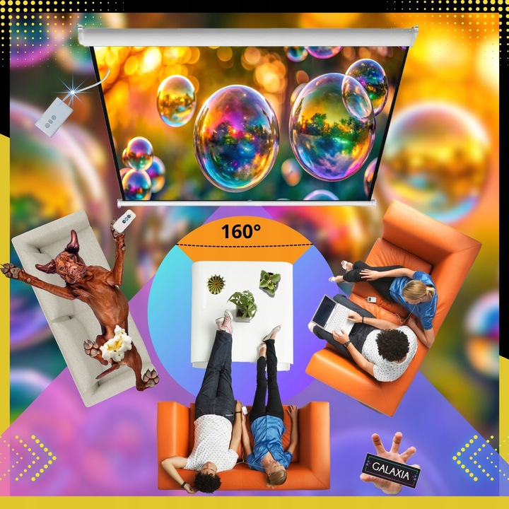 EKRAN PROJEKCYJNY ELEKTRYCZNY 100 CALI Do Projektora Do Rzutnika Z