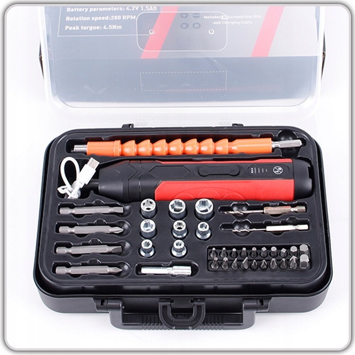 WKRĘTAK ELEKTRYCZNY ŚRUBOKRĘT AKUMULATOROWY WKRĘTARKA RĘCZNA 24 BIT