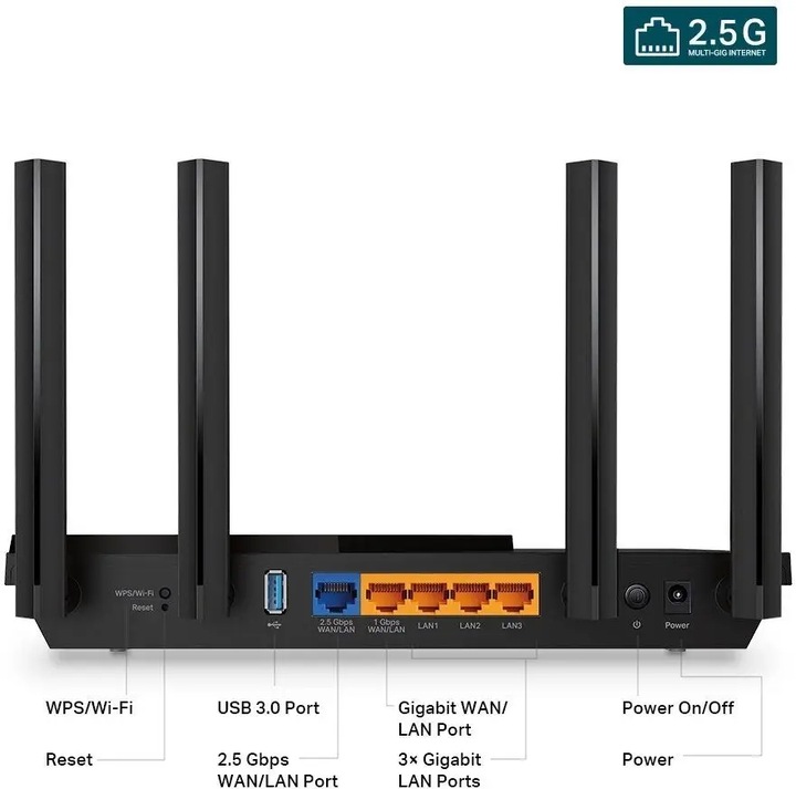 Router Wi-Fi 6 AX3000 TP-Link Archer AX55 PRO