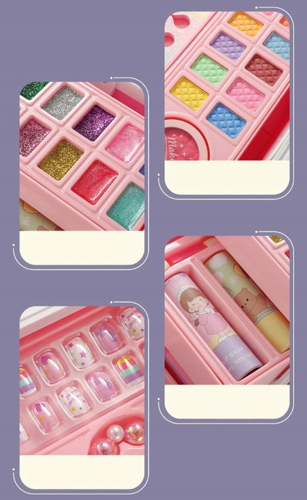 DUŻY ZESTAW KOSMETYKÓW DO MAKIJAŻU I PAZNOKCI MAKEUP DLA DZIECI PREZENT