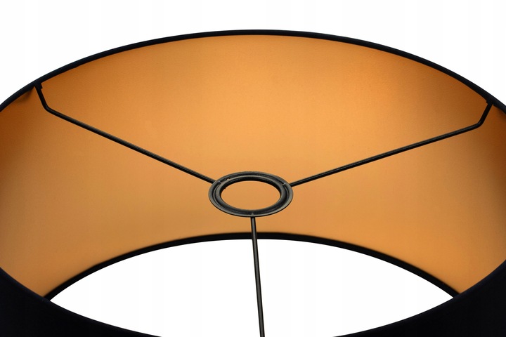 ABAŻUR okrągły walec tuba 40cm CZARNY ZŁOTY