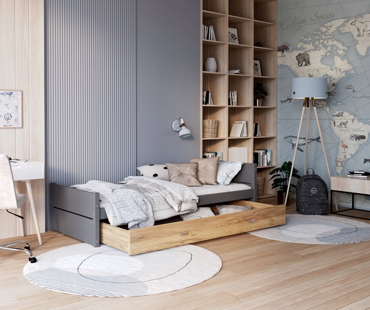 Łóżko młodzieżowe 90x200 szuflada materac TYMON