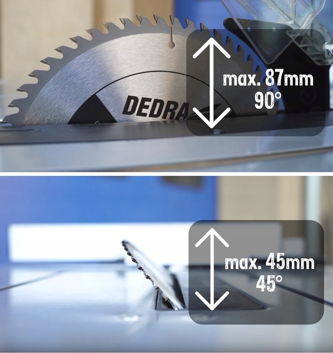 Piła do Drewna DEDRA Przecinarka Stołowa Krajzega Pilarka Tarczowa 3
