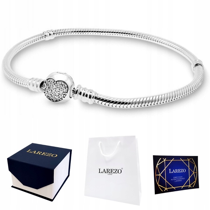 BRANSOLETKA srebrna modułowa charms zawieszka 18cm