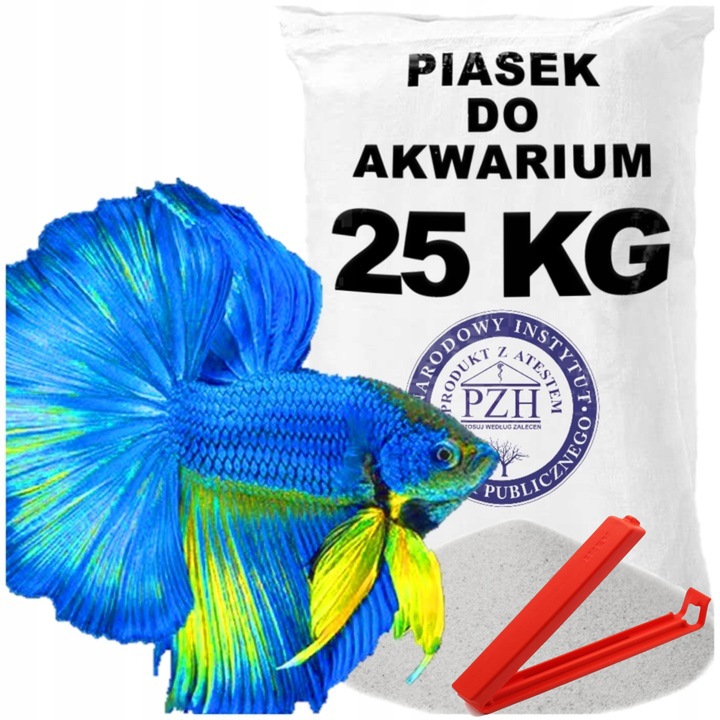 Biały drobny piasek kwarcowy do akwarium 25 KG