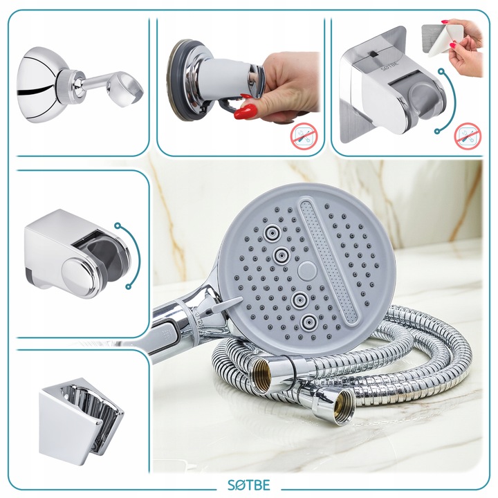 Słuchawka prysznicowa oszczędzająca 60% 6l/min Główka Rączka do