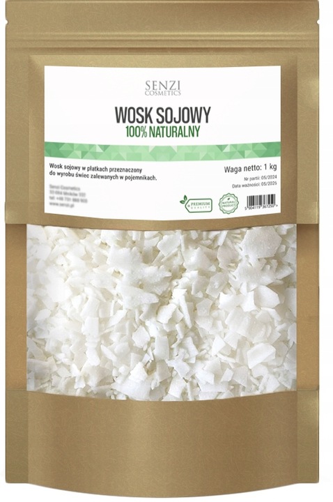 WOSK SOJOWY DO ŚWIEC 100% Naturalny Świece Sojowe NAJLEPSZY PREMIUM 10