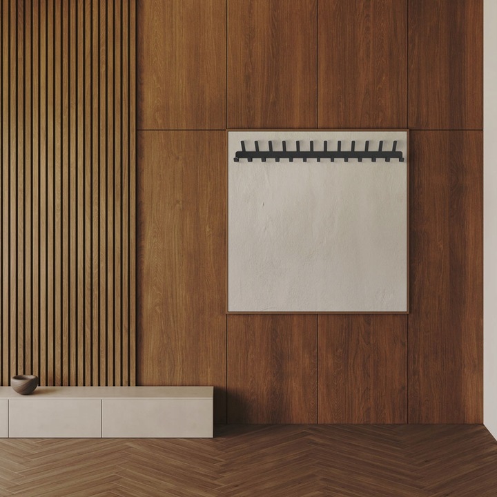 Wieszak Na Ubrania Ścienny Klucze Wiszący Na Ręczniki 25 Haków Czarny