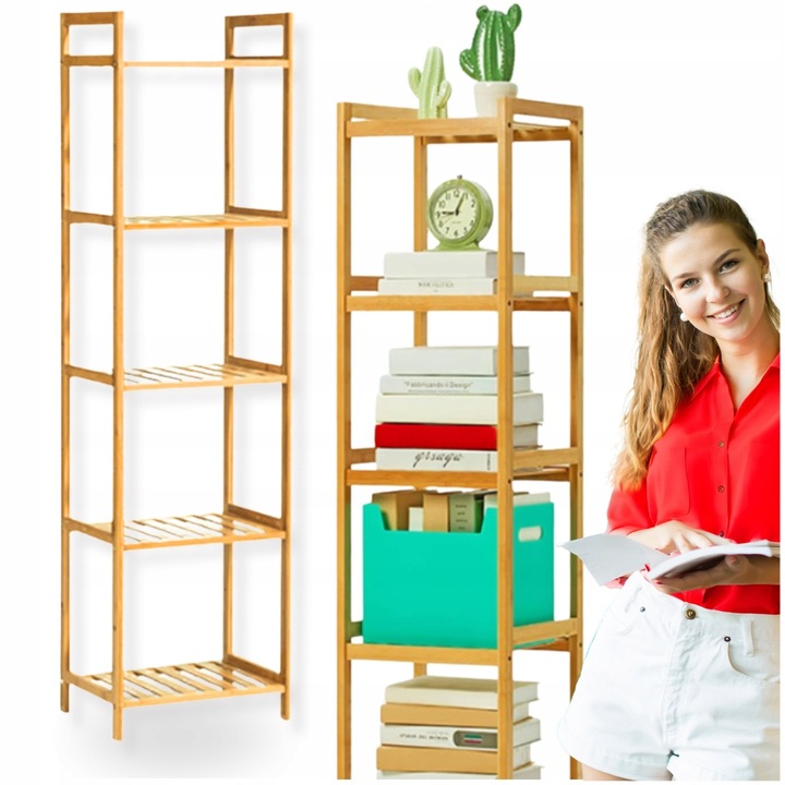 Regał stojak łazienkowy półka bambusowa regał drabinkowy uniwersalny