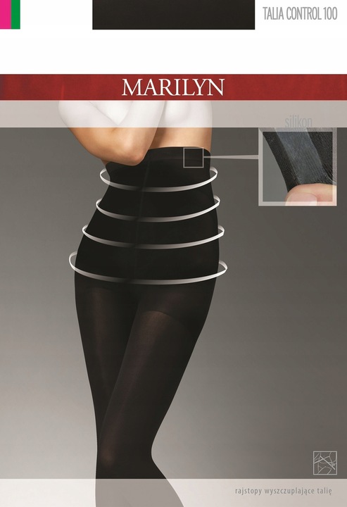 MARILYN Rajstopy wyszczuplające TALIA CONTROL 100 den czarne BLACK 3/M