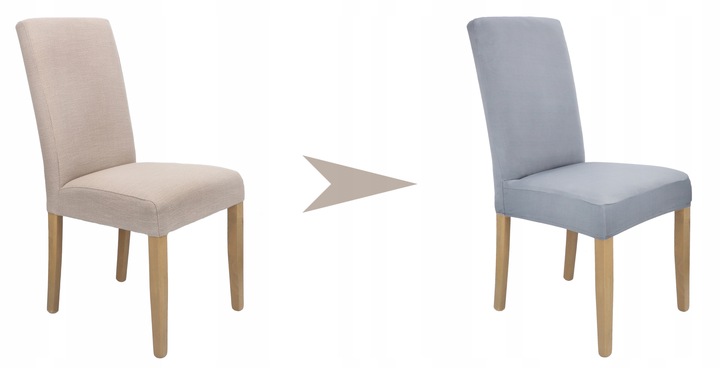 Zestaw 6 SZT POKROWCE NA KRZESŁA Pokrowiec Krzesło SZARY Elastyczny Gruby