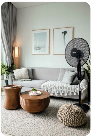 Wentylator podłogowy HAXON DAX wiatrak stojący 5 łopatek timer + pilot